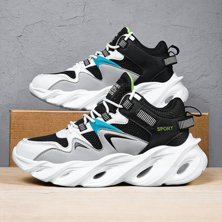 46码男鞋青少年百搭潮鞋男女款增高刀锋老爹鞋厚底网面运动休闲鞋