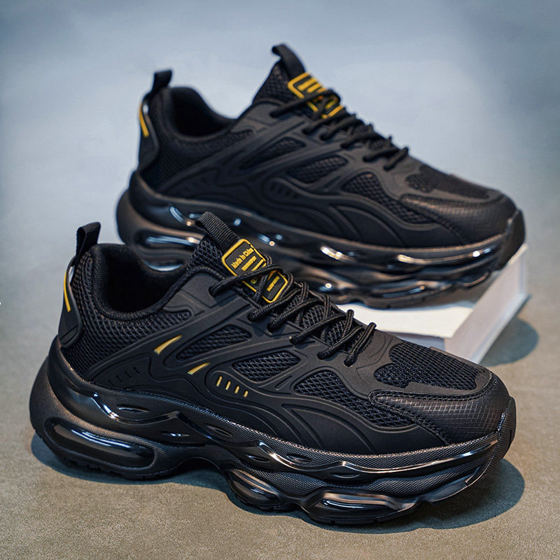 男鞋2026新款夏季透气网面运动跑步休闲气垫减震增高黑色老爹潮鞋主图