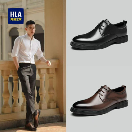海澜之家男鞋春季2026新款商务正装德比皮鞋内增高真皮结婚新郎鞋
