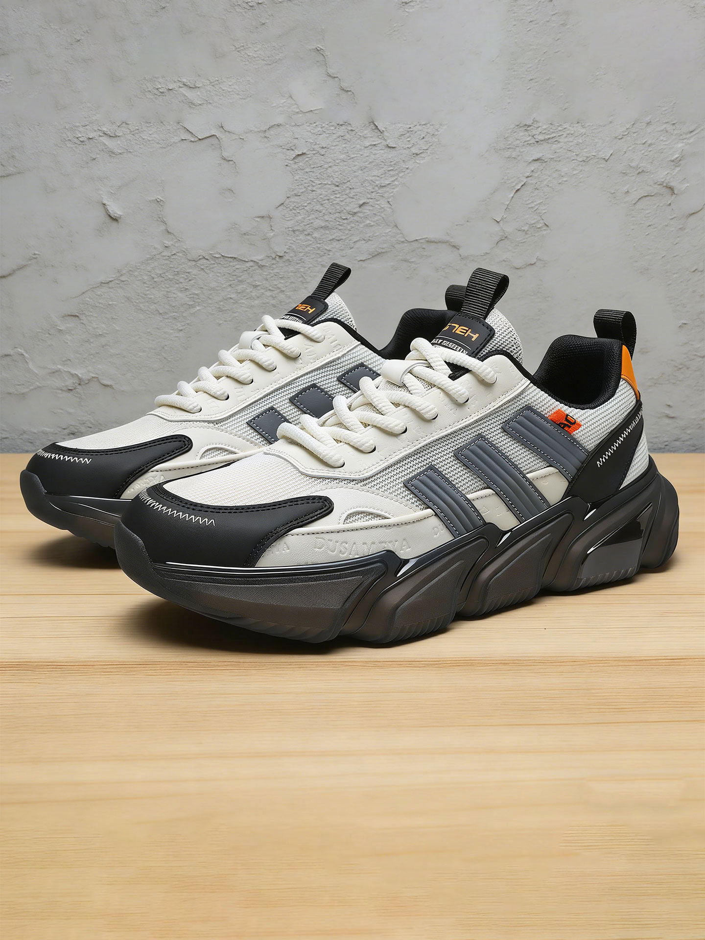 男鞋厚底大头鞋透气夏天不闷脚网面运动鞋男士宽头户外休闲跑步鞋主图