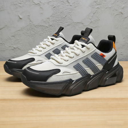 男鞋厚底大头鞋透气夏天不闷脚网面运动鞋男士宽头户外休闲跑步鞋