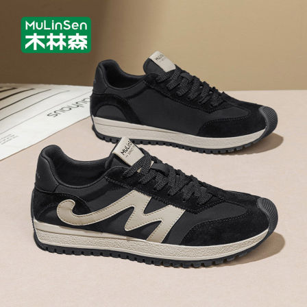 木林森男鞋夏季经典T头阿甘鞋软底运动休闲鞋男士透气复古德训鞋