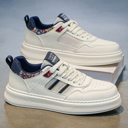 白色男鞋2026新款春季初中学生休闲增高美式板鞋运动厚底小白潮鞋