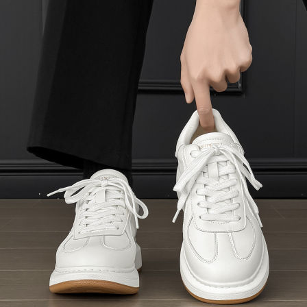 暴麦昆小白鞋男女厚底增高板鞋软底2026新款真皮休闲运动百搭潮鞋