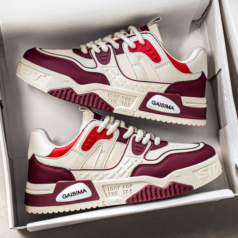 网红爆款男鞋子2026春季新款潮牌高级感运动休闲小众板鞋厚底潮鞋主图