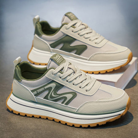 网红爆款男鞋春季男士跑步防滑运动鞋青少年潮流百搭内增高老爹鞋