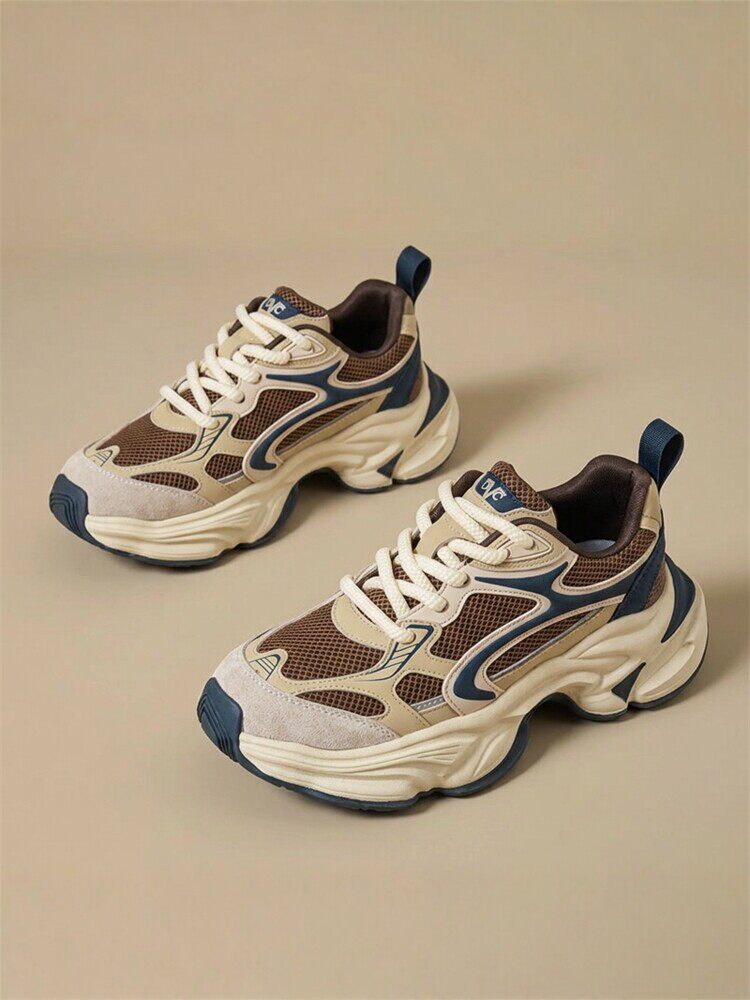鞋子男鞋2026新款春季网面爆款厚底老爹鞋男士增高休闲跑步运动鞋主图
