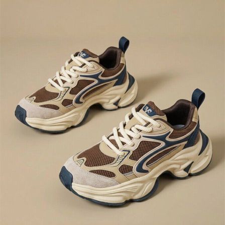 鞋子男鞋2026新款春季网面爆款厚底老爹鞋男士增高休闲跑步运动鞋