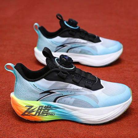 男孩鞋子旋转扣运动鞋夏天单网透气防滑中大童小学生专业竞速跑鞋