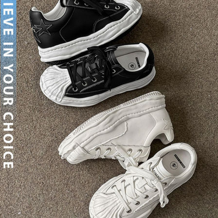 白色隐形增高鞋贝壳头男女2026新款板鞋厚底情侣百搭星星鞋潮鞋