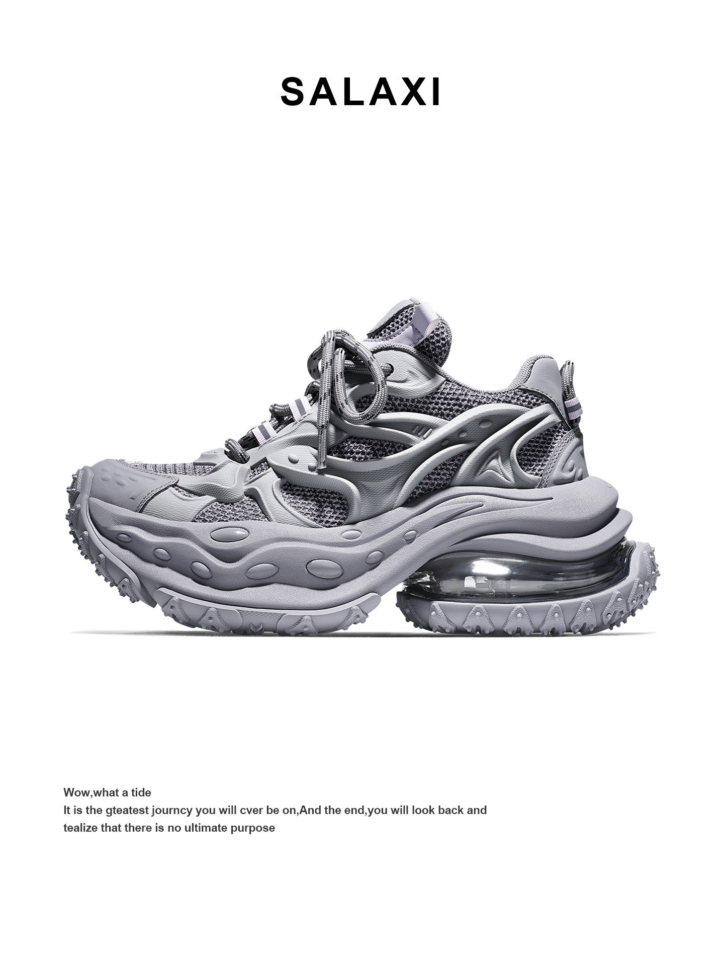 Salaxi/莎莱茜复古时尚美拉德风透气运动鞋男女款厚底增高老爹鞋主图