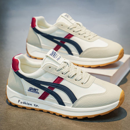 男鞋春季新款潮牌百搭休闲阿甘板鞋青少年轻便运动软底增高德训鞋