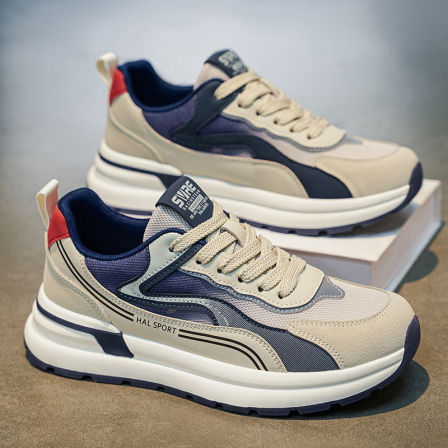 欧洲站男鞋春季透气潮牌高级感百搭休闲阿甘鞋青少年运动老爹潮鞋