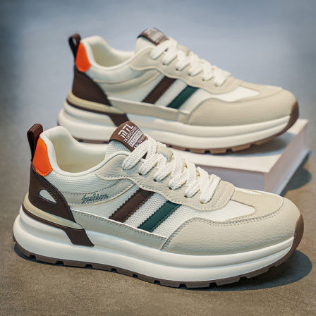 阿甘男鞋2026春季新款高级感百搭休闲运动鞋青少年厚底增高老爹鞋