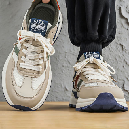 夏季男款鞋子网面透气青少年百搭阿甘板鞋高级感时尚男软底运动鞋