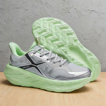 鞋子男士减震厚底休闲慢跑鞋软弹不累脚网面防臭男防滑户外运动鞋