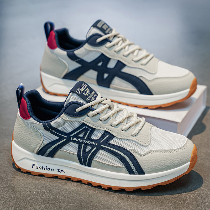 男鞋夏季网面透气休闲运动鞋学生跑步防滑厚底内增高阿甘老爹潮鞋主图