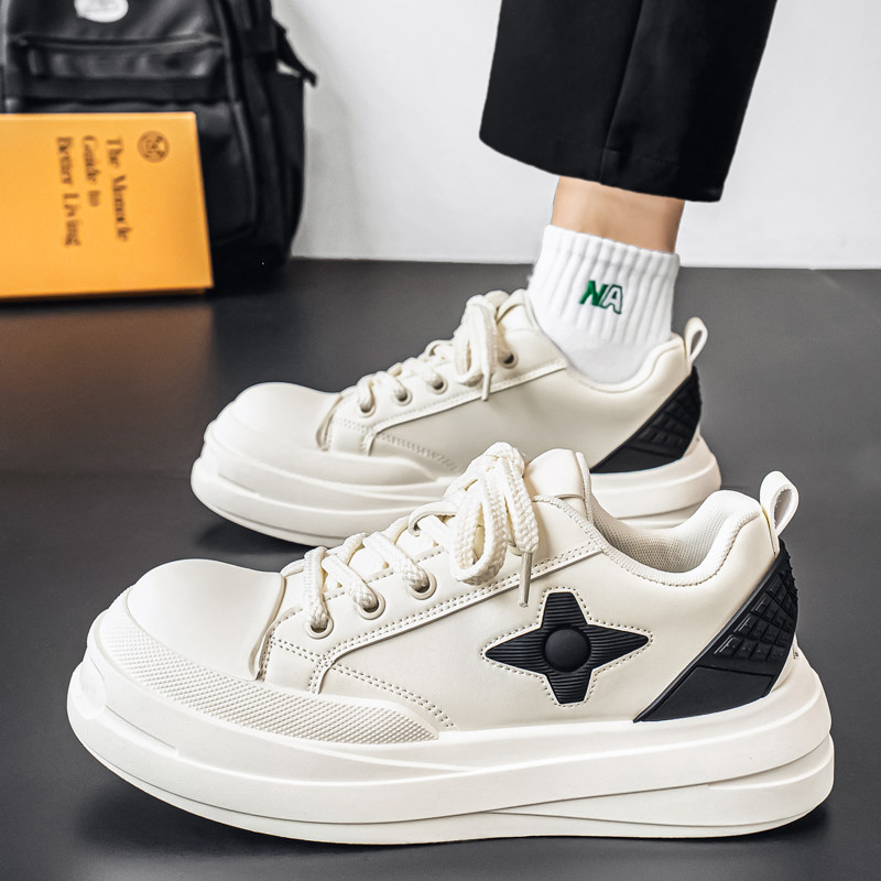 男鞋春季韩版时尚百搭休闲小白板鞋青少年学生厚底增高运动鞋潮鞋主图
