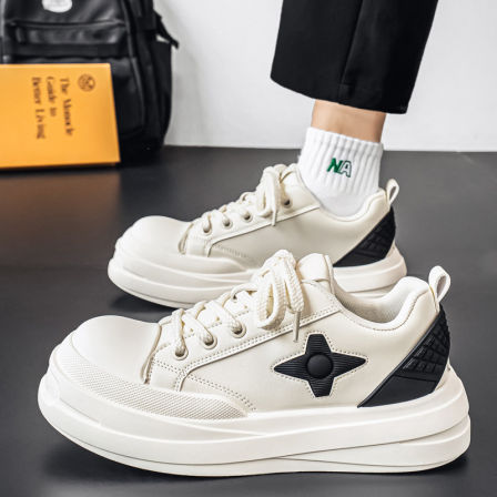 男鞋春季韩版时尚百搭休闲小白板鞋青少年学生厚底增高运动鞋潮鞋