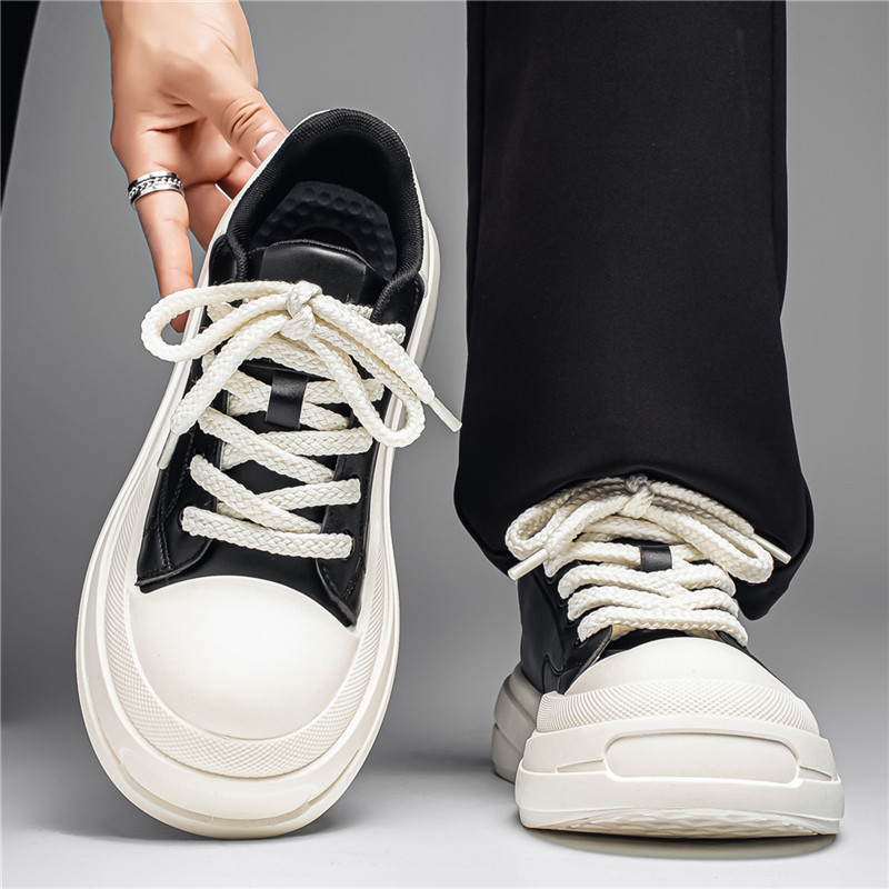 男鞋2026春季新款潮牌百搭休闲低帮小白板鞋青少年厚底增高运动鞋主图