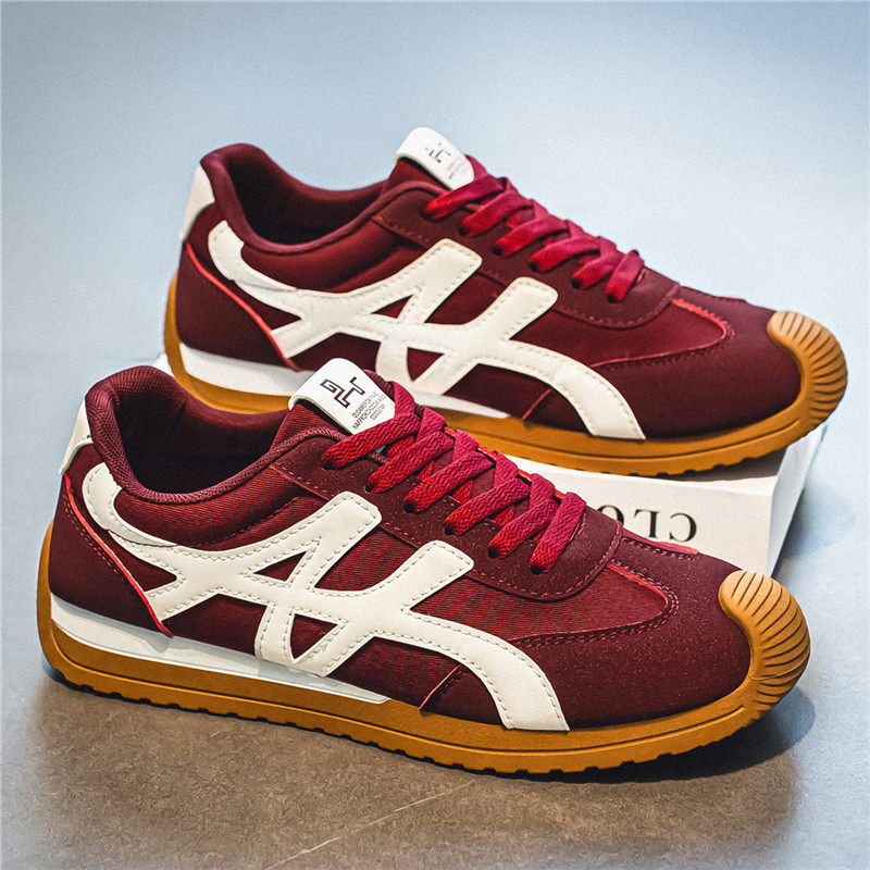 德训鞋男春季新款潮牌百搭休闲红色阿甘板鞋青少年运动软底赛车鞋主图