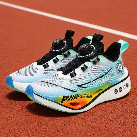 夏天镂空透气不脚臭运动鞋小学生无碳板大童男孩防滑旋转扣跑步鞋