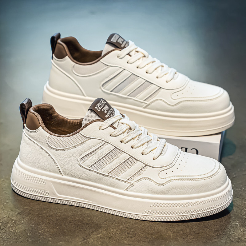 男鞋2026新款夏季网面透气百搭休闲小白板鞋男士增高软底运动潮鞋主图