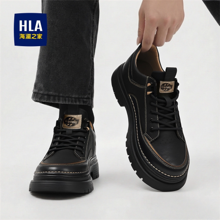 海澜之家美式复古工装鞋男2026新款马丁靴增高防滑耐磨安保专用鞋