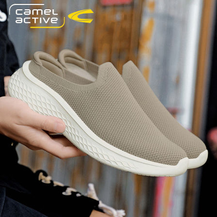 德国骆驼动感网鞋男夏季一脚蹬包头无后跟半拖鞋外穿帆布凉拖凉鞋