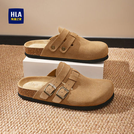 海澜之家男鞋2026春季新款勃肯鞋男软木底双扣包头拖鞋舒适休闲鞋