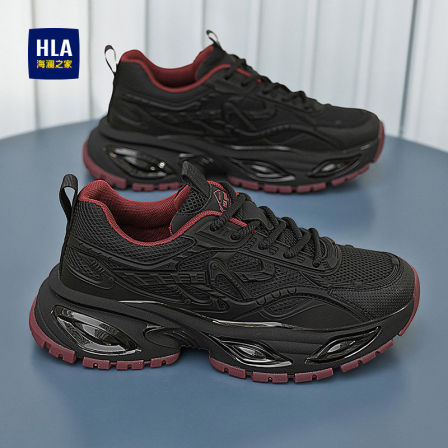 海澜之家男鞋2026新款今年流行爆款运动潮鞋透气防臭黑武士老爹鞋