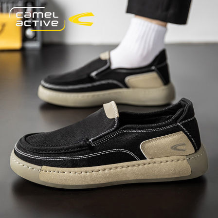 德国骆驼动感布鞋男夏季软底防滑懒人一脚蹬乐福驾车鞋老北京布鞋