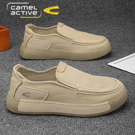 德国骆驼动感帆布鞋男夏季手工懒人一脚蹬乐福驾车鞋老北京布鞋男