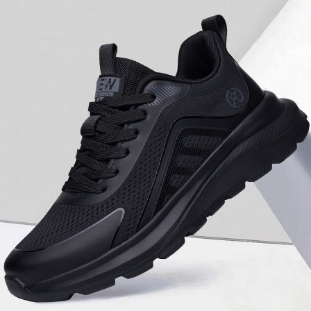 男鞋2026春季新款潮流百搭透气运动鞋子男士黑色轻便软底休闲鞋男