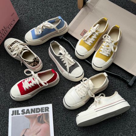 小小苏跟高4.5cm丨【彩虹鞋】增高厚底透气百搭休闲小白鞋;FCX57136