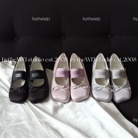 bytheWEI【苹果头玛丽珍】绑带一字带低跟法式芭蕾鞋女蝴蝶结单鞋