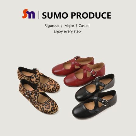 素陌春季头层牛皮法式交叉扣带玛丽珍豹纹浅口单鞋女复古百搭1139