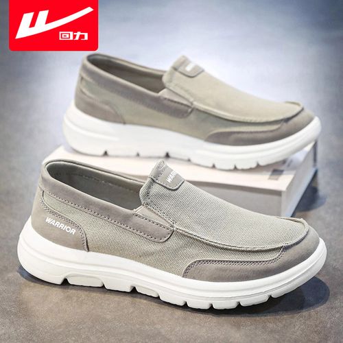回力男鞋一脚蹬帆布鞋2026新款百搭男士懒人休闲鞋老北京布鞋男款主图