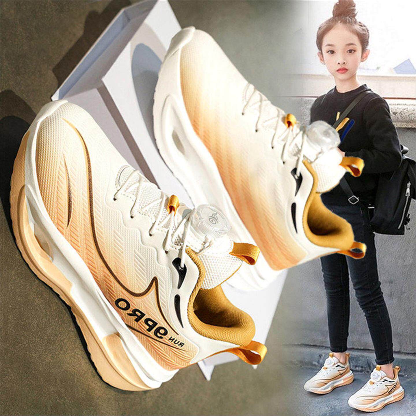 赤兔9pro跑鞋女童2026新款儿童扭扭鞋女孩大童轻便减震运动跑步鞋主图