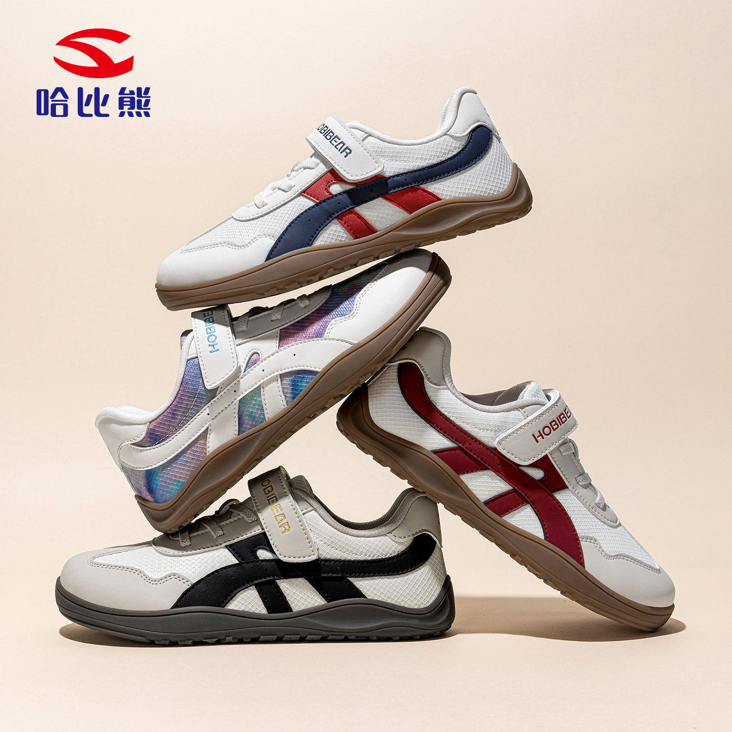 【烈儿宝贝直播间】哈比熊儿童德训鞋2026春夏防滑舒适宽楦赤足鞋主图