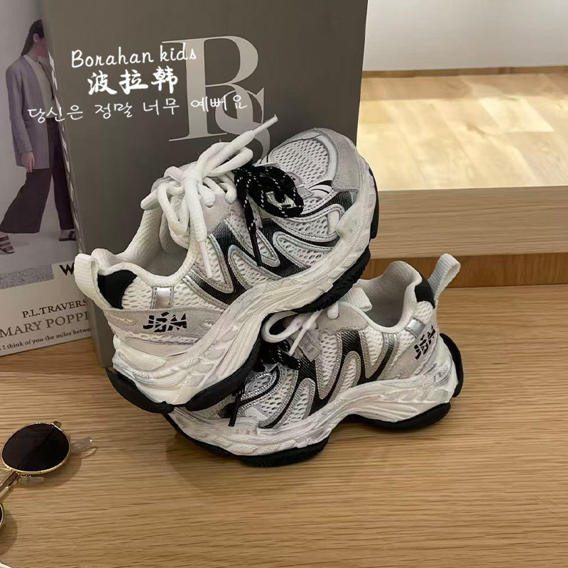 JBM 儿童运动鞋2026春夏季网面透气女童老爹鞋子轻便软底男童鞋子主图