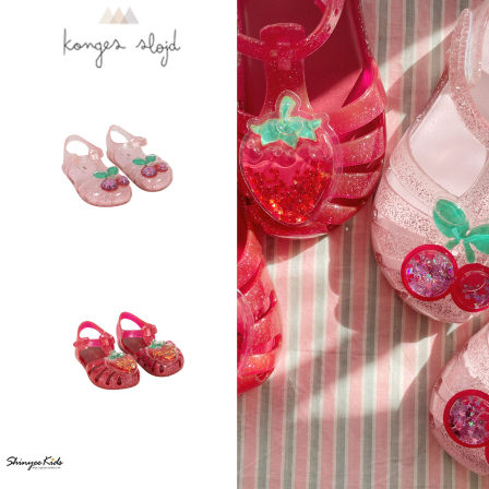 Shinyee▲konges slojd ss26春夏女童樱桃草莓亮片凉鞋果冻鞋