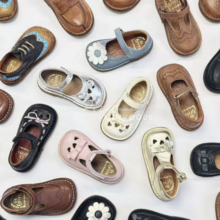 26SS新款现货意大利Eureka儿童手工皮鞋一脚蹬软底向日葵公主鞋