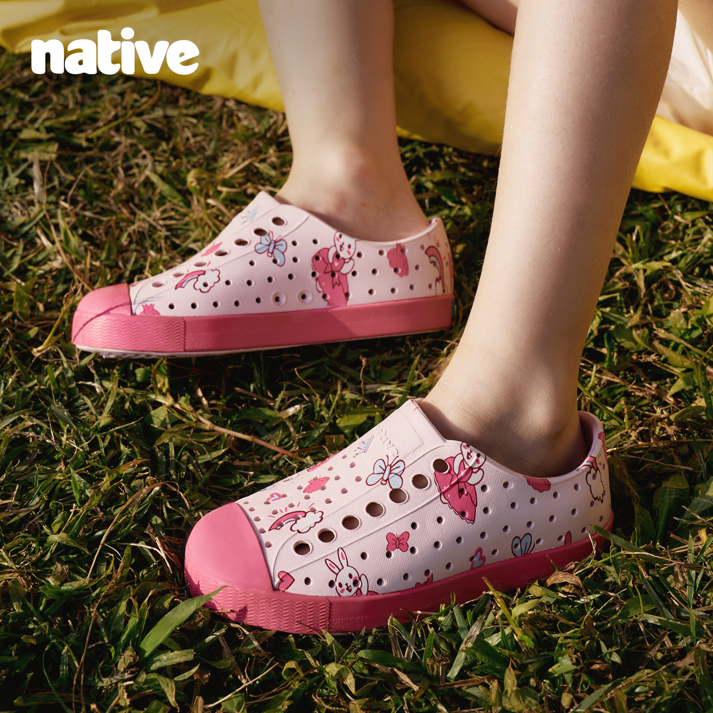 【native2026新品】儿童洞洞鞋jefferson满面印花沙滩鞋凉鞋拖鞋主图