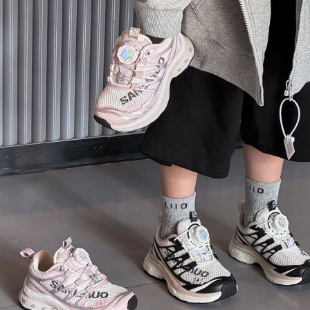 布丁哈鲁夏装童装女童洋派鞋子2026春季新款透气休闲百搭运动鞋