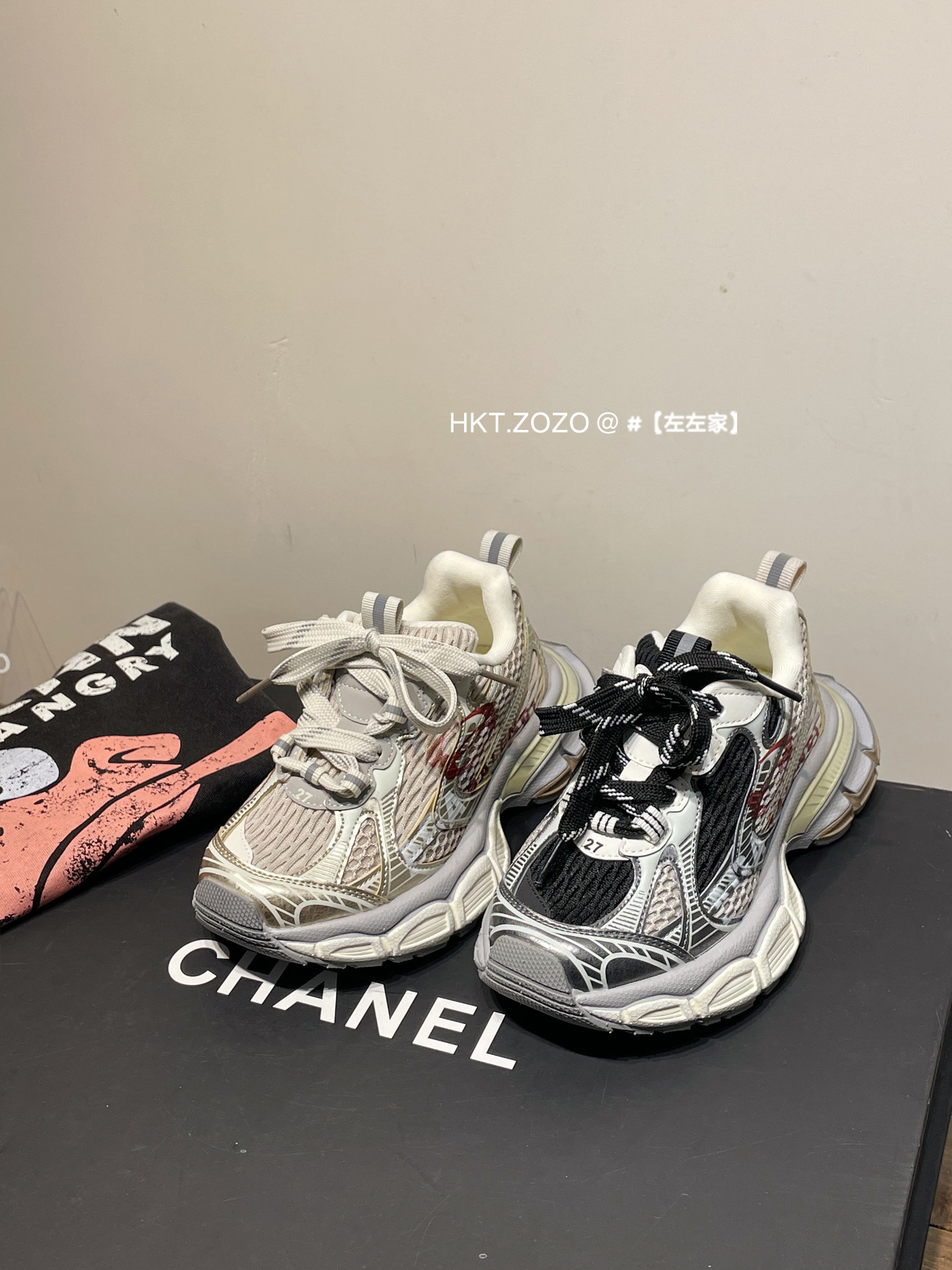 左左家儿童2026新款透气休闲鞋软底休闲防滑时尚舒适运动风老爹鞋主图