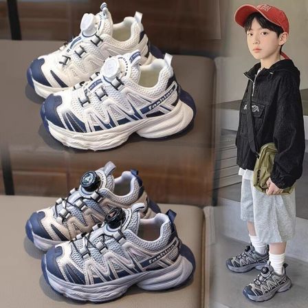 李宇新男童鞋子2026新款春季儿童运动鞋小男孩网面透气跑步老爹鞋