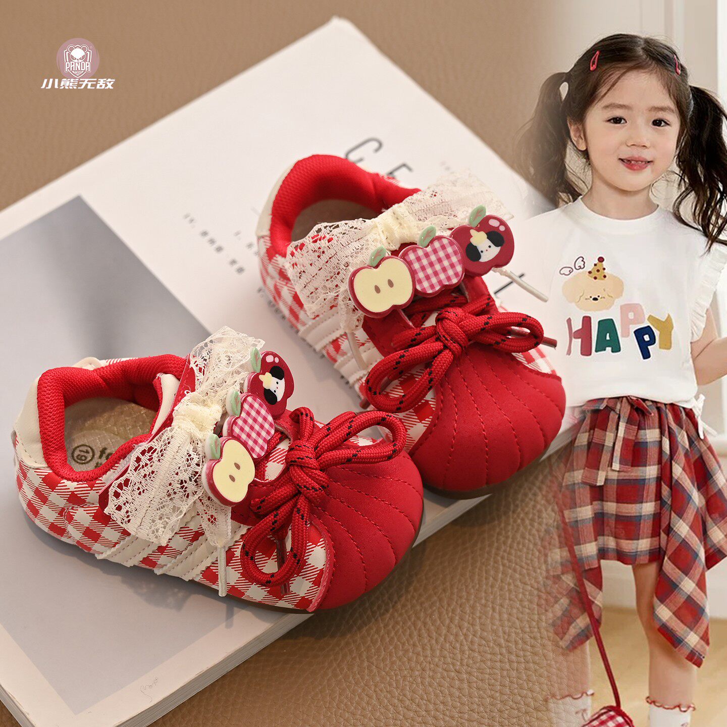 女童卡通运动鞋2026春秋新款儿童休闲阿甘鞋中小童女孩防滑宝宝鞋主图