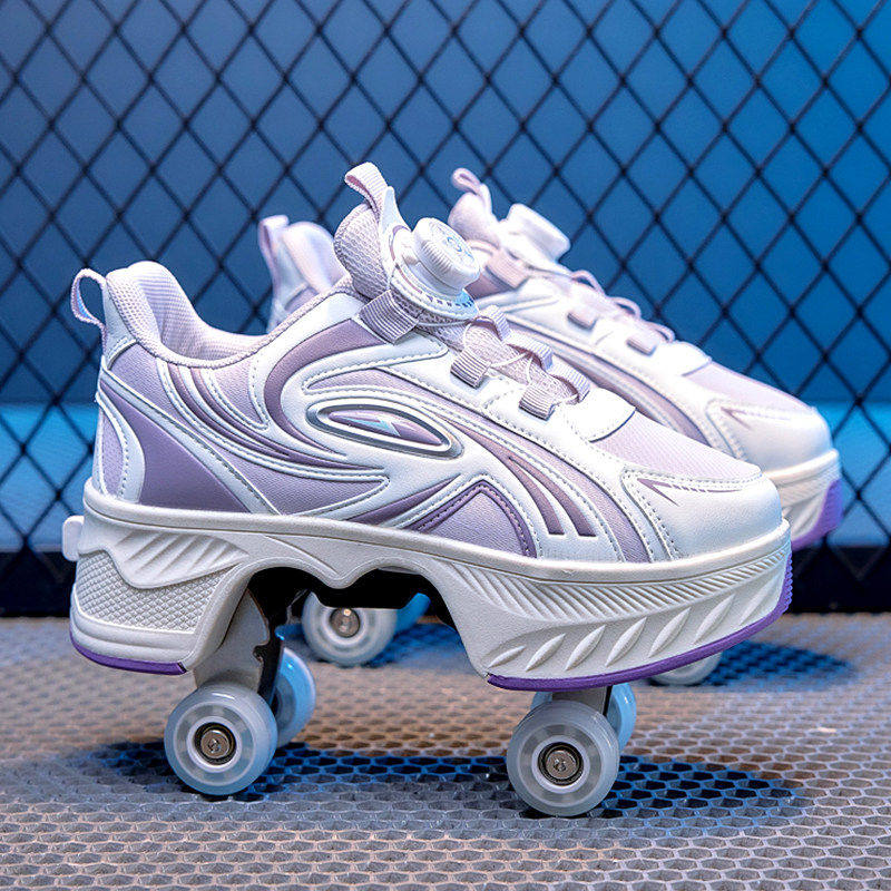 女童暴走鞋2026新款春季四轮隐形滑轮鞋儿童旱冰鞋女孩溜冰可收缩主图