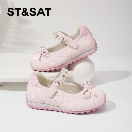 星期六儿童浅口小皮鞋女童春款低帮休闲鞋2026新款中大童公主童鞋